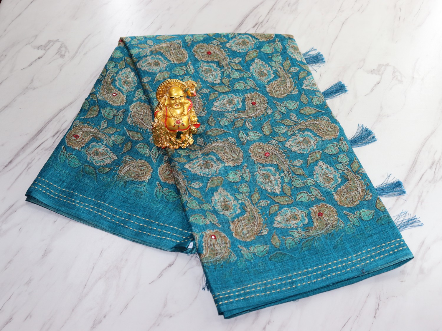 Rosalia Jacquard Linen Saree