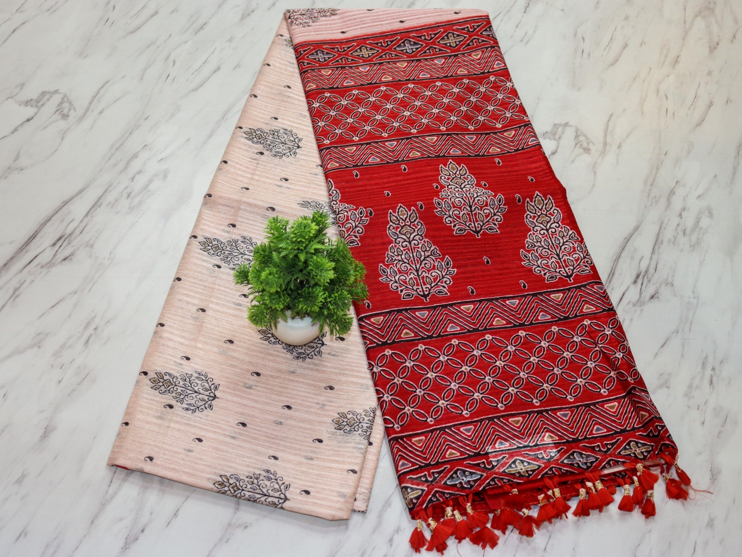 TribalCharm Handblock Saree